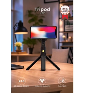 Torima Tripod Kumandalı Mini Kablosuz Selfie Çubuğu K07 Siyah