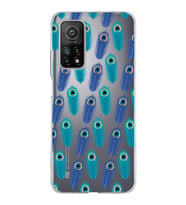 PrintiFy Xiaomi Mi 10T ile Uyumlu 1mm Slim Fit Nazar Boncuğu 4 Baskılı Şeffaf  Kılıf