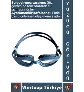 #Gözlük Konforlu Silikon Su Sızdırmaz Buğu Önleyici Çok Şık Ayarlanabilir Deniz Havuz Yüzücü Gözlüğü