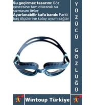 #Gözlük Konforlu Silikon Su Sızdırmaz Buğu Önleyici Çok Şık Ayarlanabilir Deniz Havuz Yüzücü Gözlüğü