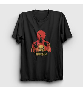 Presmono Unisex Siyah Colossal Anime Attack On Titan T-Shirt 125052tt