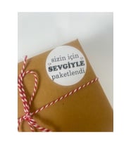 Sizin Için Sevgiyle Paketlendi 5 Cm Yapışkanlı Sticker Etiket