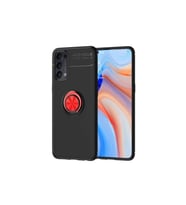 Oppo Reno 4 Uyumlu Kılıf Zore Ravel Silikon Kapak (Siyah-Kırmızı)