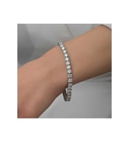 Gümüş 6 mm Beyaz Taşlı Su Yolu Kadın Bileklik CSR2185359