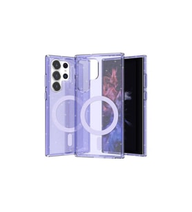 Samsung Galaxy S23 Ultra Uyumlu Kılıf M-safe Şarj Özellikli Parlayan Simli Saydam Renkli Zore Allstar Kapak