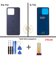 Omix Vida Seti + Yapıştırıcı Omix X7 Mor Yapıştırıcı B-7000 Yapıştırıcı Vida Seti Arka Kapak Arka Cam Batarya Kapağı Lazer Kesim Kapak Pil Kapağı Back Cover