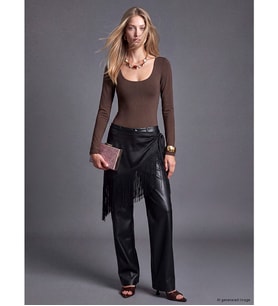 LCW Vision Kahverengi U Yaka Kadın Bodysuit
