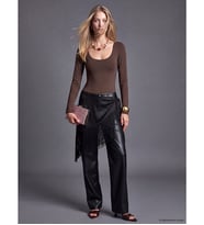 LCW Vision Kahverengi U Yaka Kadın Bodysuit
