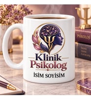 Klinik Psikolog Kupa Bardak Profil ve Psikoloji Simgeli