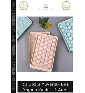 #BuzKalıbı Modern Estetik Mutfak Kapaklı Pratik Buz Küresi Aparatı Yuvarlak Buz Yapma Kalıbı 33 Gözl