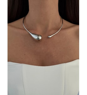 Özel Seri Damla Tasarım Gümüş Choker Kolye