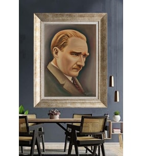 Gümüş Çerçeveli Atatürk Tablo ds173
