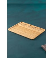 Bambu 6 Bölmeli Kahvaltı Sunum Tabağı 33 Cm Kahverengi - ACR-031/24