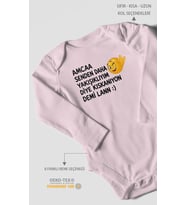Amaa senden daha yazılı Uzun Kollu Bebek Body %100 Pamuk