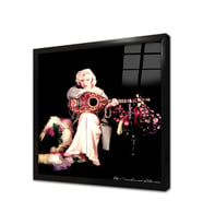 Siyah Beyaz Marilyn Monroe Çerçeveli Cam Tablo