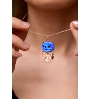Papatya Silver 925 Ayar Gümüş Rose Kaplama Camdaki Kız Pusula Süryani Kolye