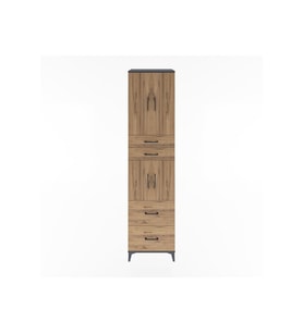 Hyperion Dolap 3 Raflı 4 Çekmeceli 4 Kapaklı 60x44x243 Antrasit-Çam