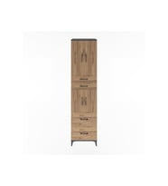 Hyperion Dolap 3 Raflı 4 Çekmeceli 4 Kapaklı 60x44x243 Antrasit-Çam