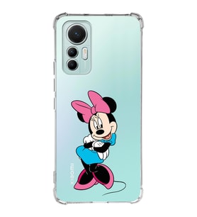 Xiaomi Mi 12 Lite Uyumlu Köşe Korumalı Antişok Kapak Minnie Mouse Tasarımlı Şeffaf Silikon Kılıf