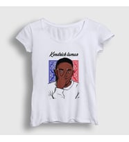 Presmono Kadın Beyaz Poster Kendrick Lamar T-Shirt 369223tt