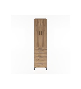 Hyperion Dolap 4 Raflı 4 Çekmeceli 2 Kapaklı 60x44x243 Çam-Çam