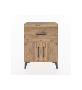 Arges Komodin Tek Raflı Tek Çekmeceli 2 Kapaklı 60x30x80 Çam-Çam