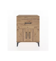 Arges Komodin Tek Raflı Tek Çekmeceli 2 Kapaklı 60x30x80 Çam-Çam
