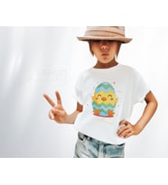 BK Gift Paskalya Tasarımlı Kız Çocuk Beyaz T-shirt, Arkadaşa Hediye, Doğum Günü Hediyesi, Trend Tişört, Paskalya Bayramı-2