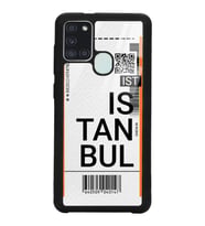 Samsung A21s Uyumlu Bilet Tasarımlı Glossy Telefon Kılıfı