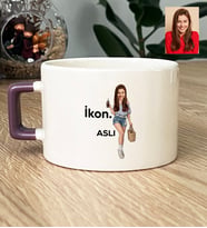 Kişiye Özel Karikatürlü İkon Lüks Fincan Doğum Günü Hediyesi