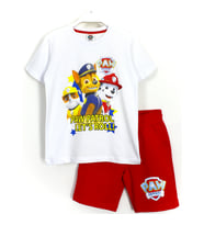 Paw Patrol Chase Rubble Marshall Baskılı Erkek Çocuk Takım Beyaz Kırmızı