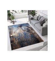 Rovigo Home Dijital Baskı Yıkanabilir Kaymaz Taban Salon Halısı  RVG0671 (Mavi)