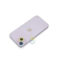 Newface Apple iPhone 13 Mini Renkli Kamera Lens Koruma Cam - Sarı-Mavi