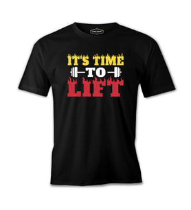 Bodybuilding Time to Lift Siyah Erkek Tshirt
