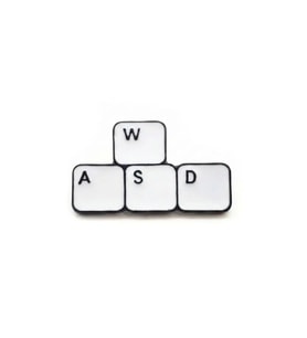 WASD Klavye Tuşları Broş Gaming Rozet