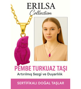 Sertifikalı Pembe Renkli Penguen Model Turkuaz Taşı Kolye – Şans, Pozitif Enerji ve Ruhsal Koruma (Çok Renkli)