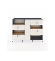 Hyperion Dolap 10 Raflı 9 Kapaklı 220x44x163 Antrasit-Aytaşı/Çam