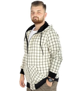 Mode XL Erkek Oduncu Kapsonlu Sweat Pocket 21574 Ekru