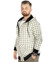 Mode XL Erkek Oduncu Kapsonlu Sweat Pocket 21574 Ekru