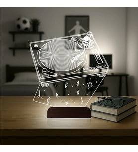 Luvivia Dj Mixer Müzik Kişiye Özel 3D Lamba - Masa Gece Lambası