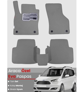 FORD COURIER (2013-2023) Uyumlu EVA Paspas Tam Set–Araca Özel,Su Geçirmez,Kolay Montaj