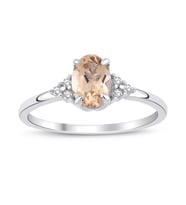 Morganite Oval Tektaş Yüzük