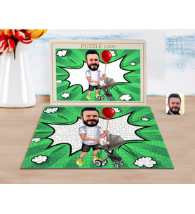 BK Gift Kişiye Özel Aile Babası Karikatürlü 1000 Parça Profesyonel Puzzle-2