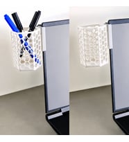 3D Baskı Monitor Kalemlik - Petek Desenli Laptop Kenar Altıgen Kalemlik-Beyaz