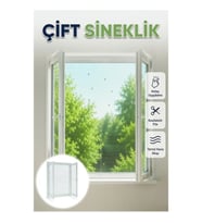 Kesilebilir Fileli Çift Kanat Pencere Sinekliği – PVC, Ahşap ve Alüminyum Pencerelere Uyumlu