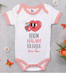 BK Kids Kişiye Özel Pembe Bebek Body Zıbın - Model 77