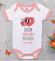 BK Kids Kişiye Özel Pembe Bebek Body Zıbın - Model 77
