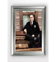 Gümüş Çerçeveli Atatürk Tablo cv984