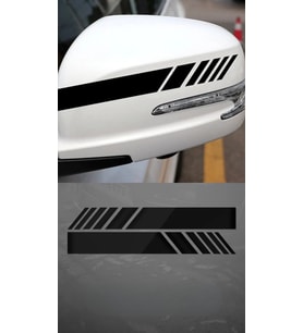 Yan Ayna Şerit Araba-Motosiklet Cam Etiket Sticker 18x5cm Siyah Renk