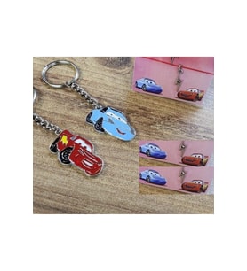 Mcqueen & Sally Kırmızı Mavi Şimşek Cars Çift Anahtarlık
